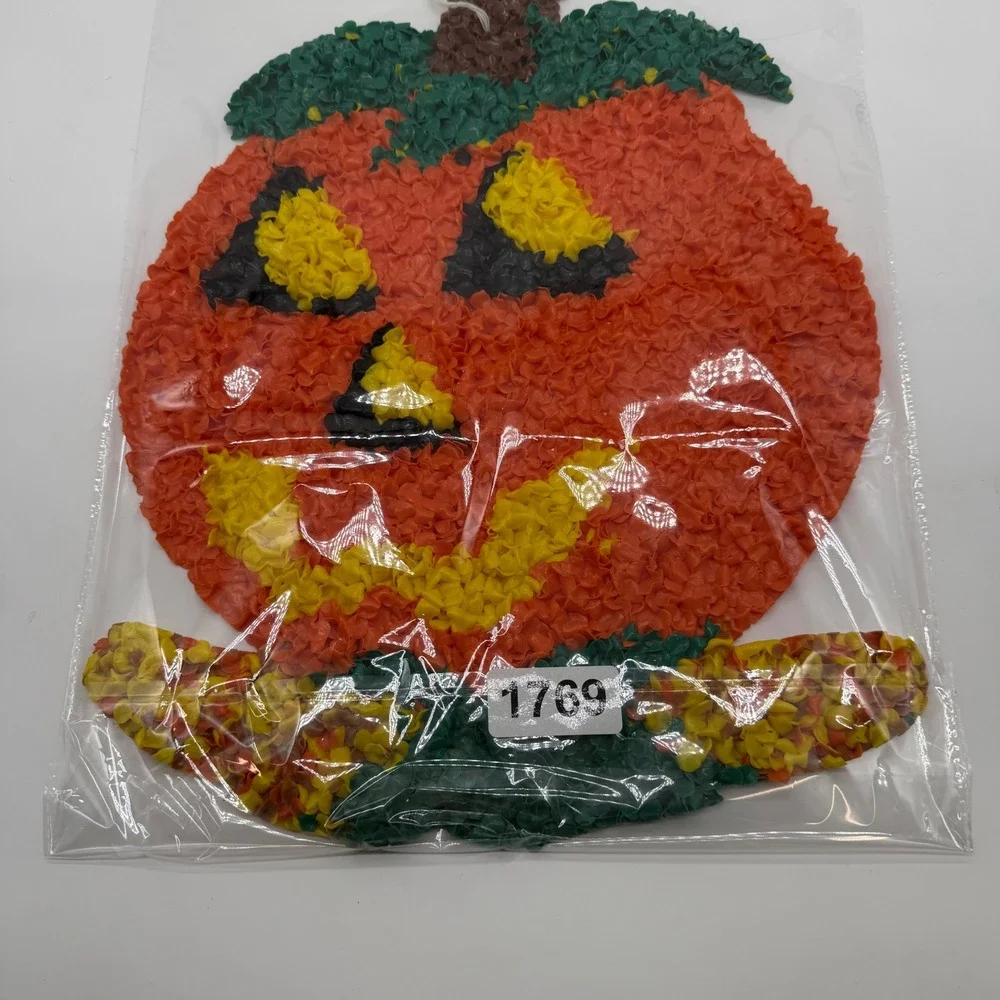 Vintage Halloween‎ Pumpkin Plastic Popcorn Decoration Wall Hanging Decor